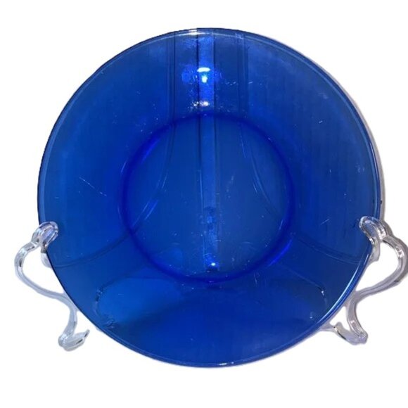 COBALT BLUE Glass Plate 8 inch Diameter - Picture 1 of 10